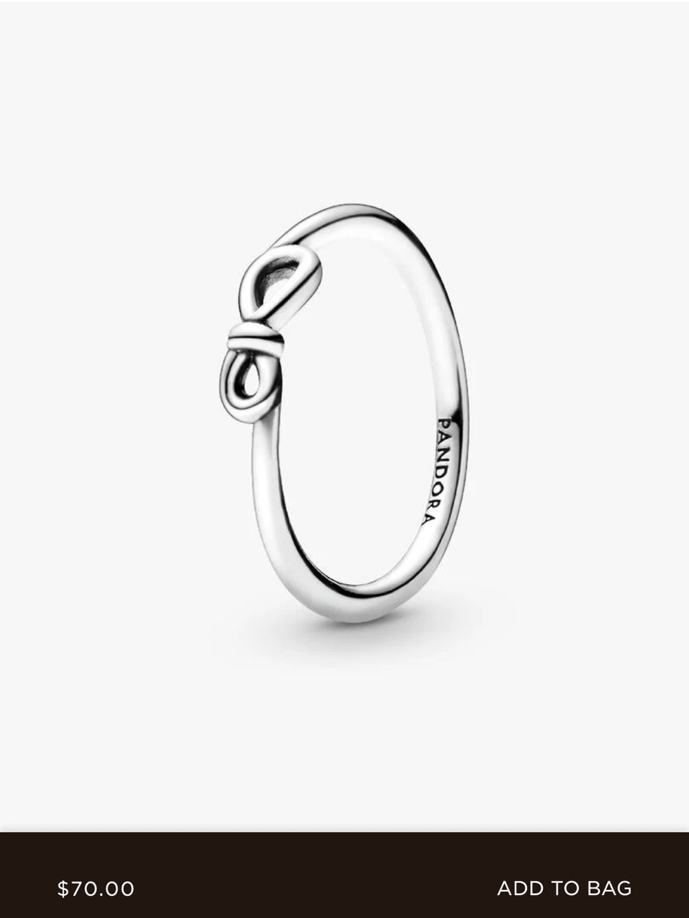 Pandora Silver Bow Detail Ring - Shiny Silver